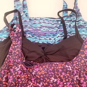 Lands' End Women's Swim Tops - Black, Blue, Pink